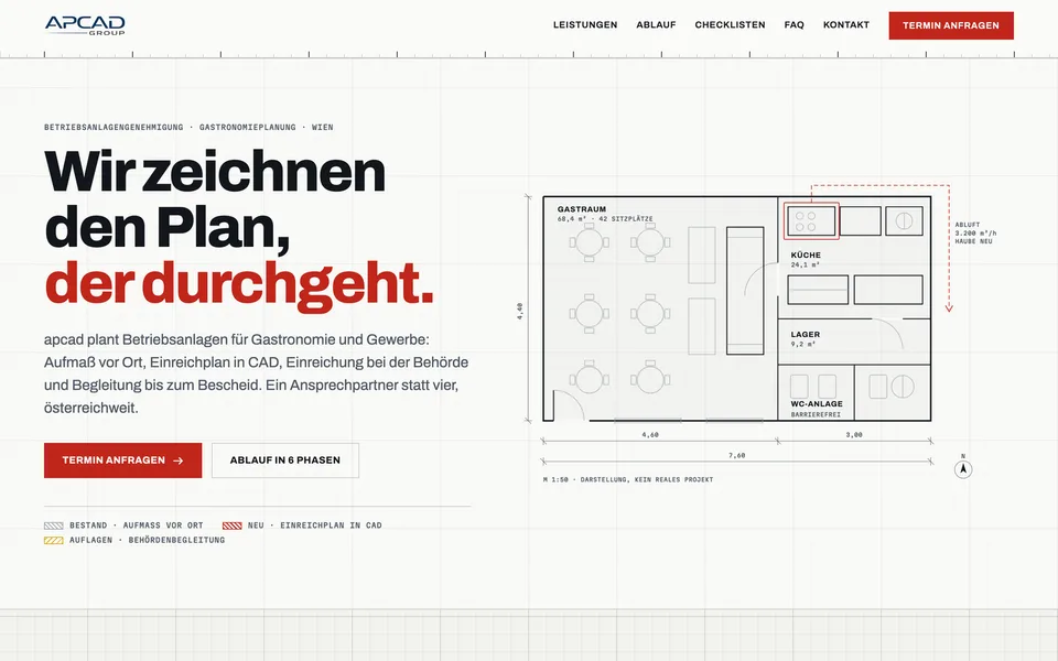 Startseite von apcad.at