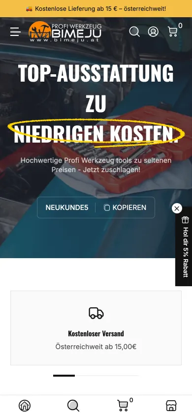 profiwerkzeug-shop.at am Handy