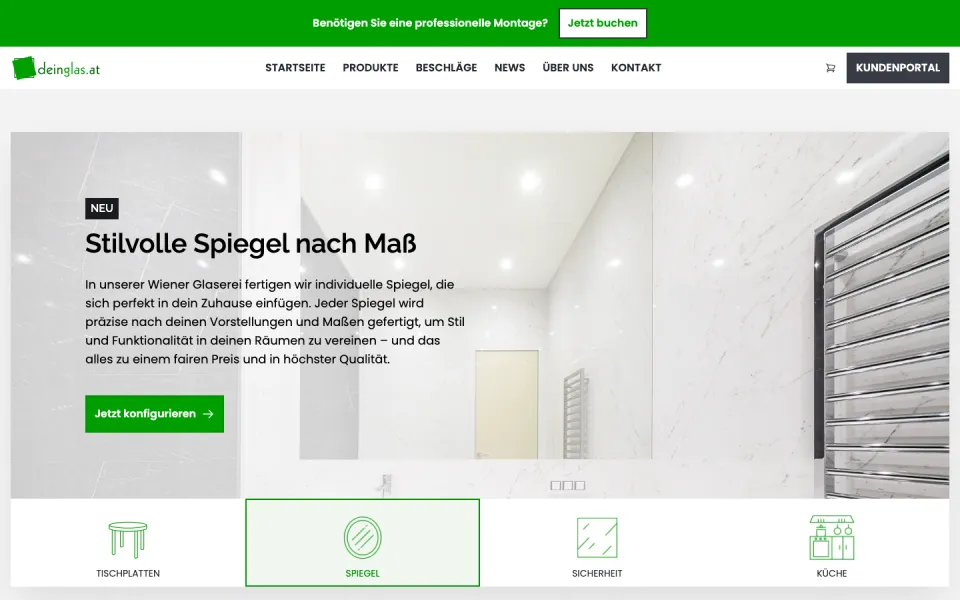 Startseite von deinglas.at