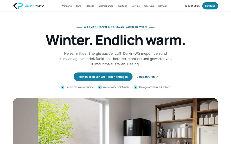 Startseite von klimaprima.at