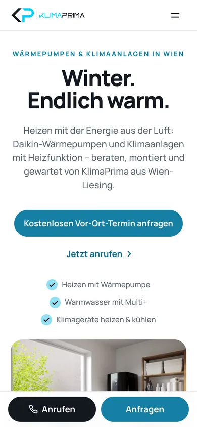 klimaprima.at am Handy
