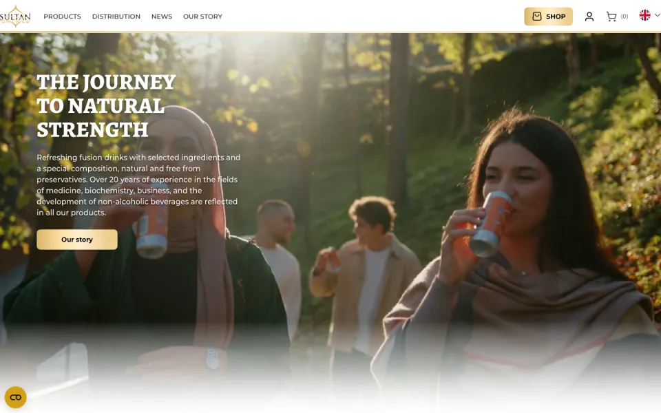 Startseite von sultan-drinks.com